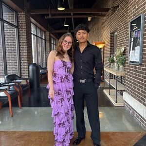 Lulu's Lavender Strapless Tiered Ruffled Prom Dress